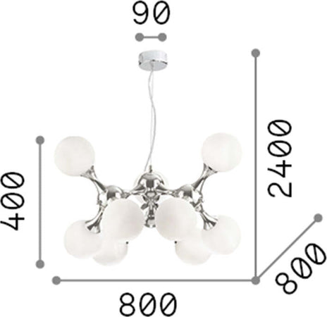 Sospensione-Contemporanea-Nodi-Metallo-Ottone-9-Luci-E14