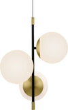 Sospensione-Contemporanea-Nostalgia-Metallo-Oro-Opaco-3-Luci-Diffusori-Bianchi
