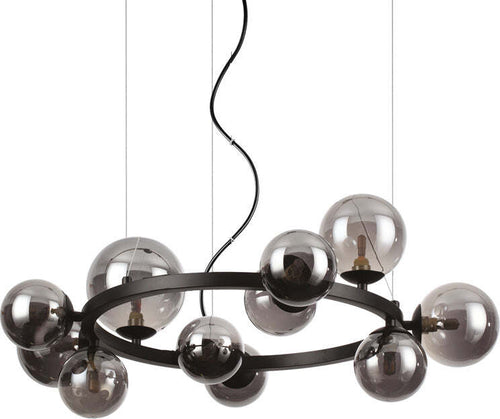 Sospensione-Contemporanea-Perlage-Metallo-Nero-11-Luci-G9-3W-3000K-Luce-Calda