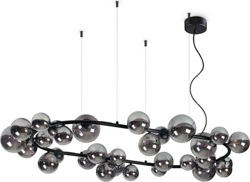 Sospensione-Contemporanea-Perlage-Metallo-Nero-30-Luce-G9-3W-3000K-Luce-Calda