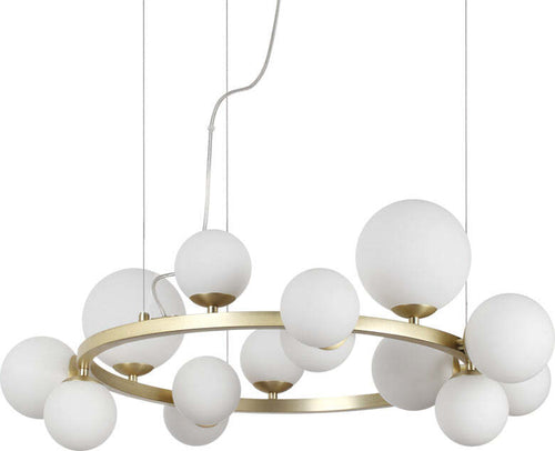 Sospensione-Contemporanea-Perlage-Metallo-Ottone-14-Luci-G9-3W-3000K-Luce-Calda