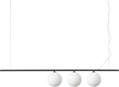 Sospensione-Contemporanea-Perline-Metallo-Nero-3-Luci-G9-3W-3000K-Luce-Calda