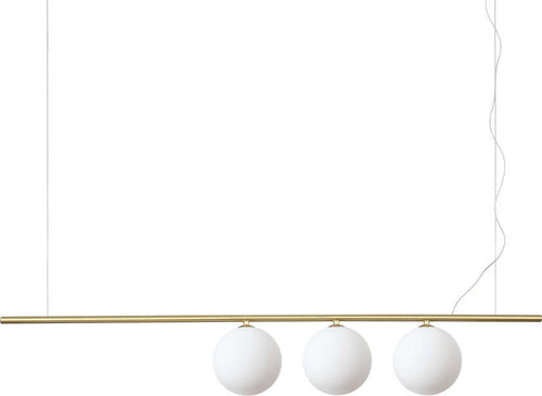 Sospensione-Contemporanea-Perline-Metallo-Ottone-3-Luci-G9-3W-3000K-Luce-Calda