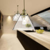 Sospensione-Contemporanea-Piramide-Acciaio-Ottone-Vetro-Trasparente-1-Luce-E27