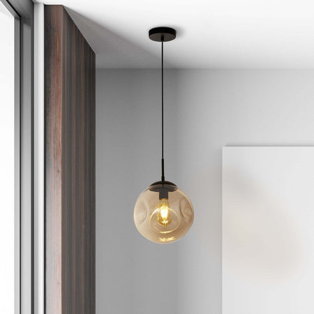 Sospensione-Contemporanea-Punch-Acciaio-Nero-Vetro-1-Luce-E27