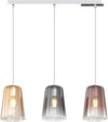 Sospensione-Contemporanea-Rett.-Shaded-Metallo-Cromo-Vetro-Multicolor-3-Luci-E27