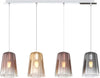 Sospensione-Contemporanea-Rett.-Shaded-Metallo-Cromo-Vetro-Multicolor-4-Luci-E27
