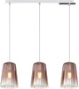 Sospensione-Contemporanea-Rett.-Shaded-Metallo-Cromo-Vetro-Rame-3-Luci-E27