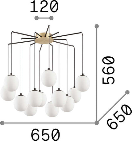 Sospensione-Contemporanea-Rhapsody-Metallo-Nero-12-Luci-G9-3W-3000K-Luce-Calda