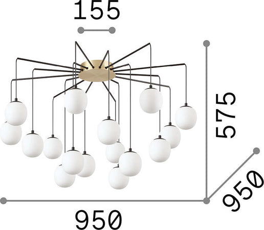 Sospensione-Contemporanea-Rhapsody-Metallo-Nero-16-Luci-G9-3W-3000K-Luce-Calda