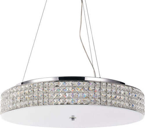 Sospensione-Contemporanea-Roma-Metallo-Cristallo-Cromo-12-Luci-3W-3000K