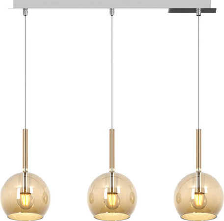 Sospensione-Contemporanea-Rosone-Rett.-Future-Met.-Cromo-Vetro-Ambra-3-Luci-E27