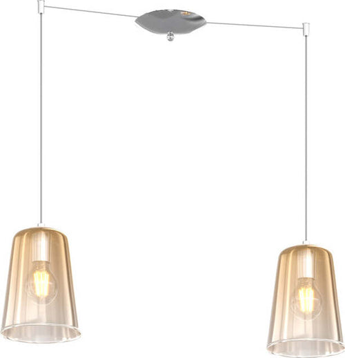 Sospensione-Contemporanea-Shaded-Metallo-Cromo-Vetro-Ambra-2-Luci-E27