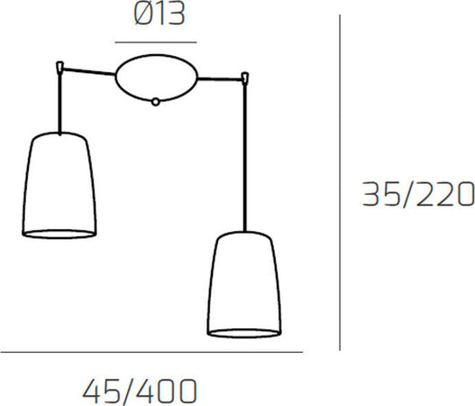Sospensione-Contemporanea-Shaded-Metallo-Cromo-Vetro-Ambra-2-Luci-E27