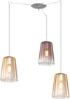 Sospensione-Contemporanea-Shaded-Metallo-Cromo-Vetro-Ambra-E-Rame-3-Luci-E27