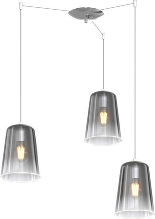 Sospensione-Contemporanea-Shaded-Metallo-E-Vetro-Cromo-3-Luci-E27