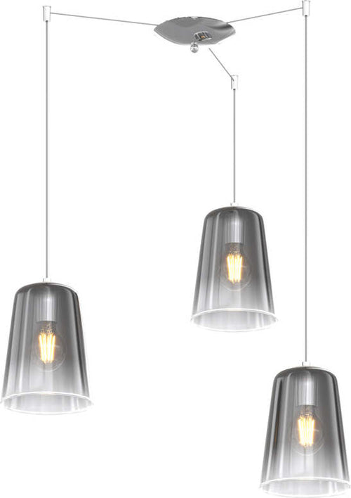 Sospensione-Contemporanea-Shaded-Metallo-E-Vetro-Cromo-3-Luci-E27