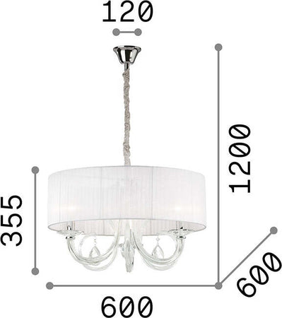 Sospensione-Contemporanea-Swan-Corda-Bianco-3-Luci-E14