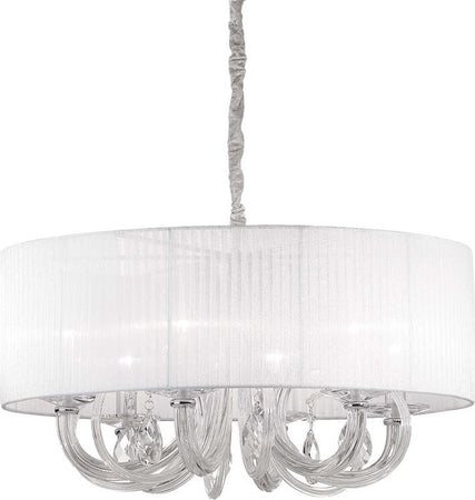 Sospensione-Contemporanea-Swan-Corda-Bianco-6-Luci-E14