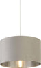 Sospensione-Contemporanea-Tamburo-Acciaio-Grigio-Velluto-Grigio-1-Luce-D38Cm