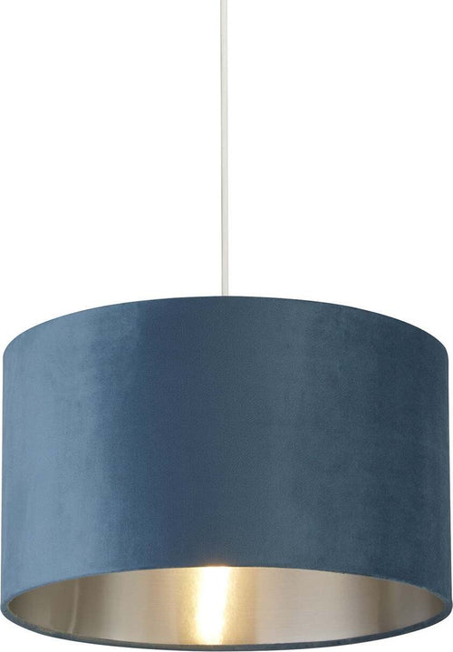Sospensione-Contemporanea-Tamburo-Tessuto-Verde-Argento-1-Luce-D38Cm