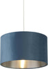 Sospensione-Contemporanea-Tamburo-Tessuto-Verde-Argento-1-Luce-D38Cm