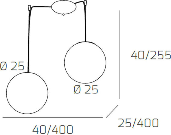Sospensione-Contemporanea-Target-Metallo-Cromo-Vetro-Cromo-Trasp-2-Luci-E27-25Cm