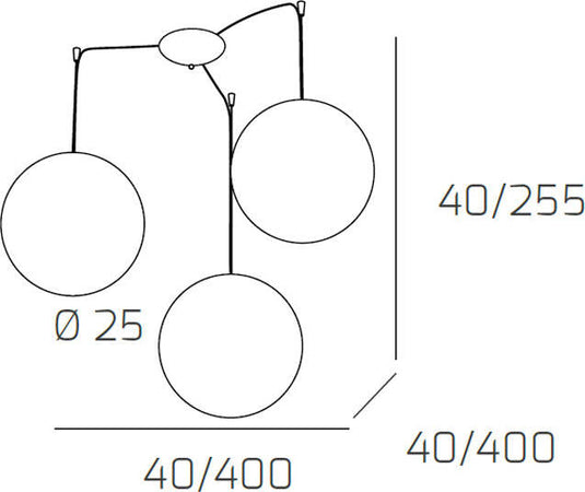 Sospensione-Contemporanea-Target-Metallo-Cromo-Vetro-Cromo-Trasp-3-Luci-E27-25Cm