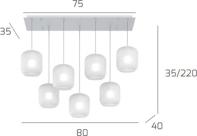 Sospensione-Contemporanea-Tender-Metallo-Bianco-Vetro-Bianco-Fog-7-Luci-E27