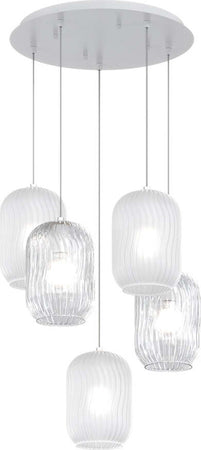 Sospensione-Contemporanea-Tender-Metallo-Bianco-Vetro-Trasp-E-Bianco-5-Luci-E27