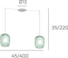 Sospensione-Contemporanea-Tender-Metallo-Bianco-Vetro-Verde-2-Luci-E27