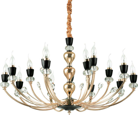 Sospensione-Contemporanea-Vanity-Metallo-Oro-15-Luci-E14