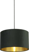 Sospensione-Contemporanea-Velluto-Acciaio-Verde-Tessuto-1-Luce-B22/E14/E27