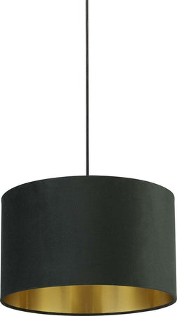 Sospensione-Contemporanea-Velluto-Acciaio-Verde-Tessuto-1-Luce-B22/E14/E27
