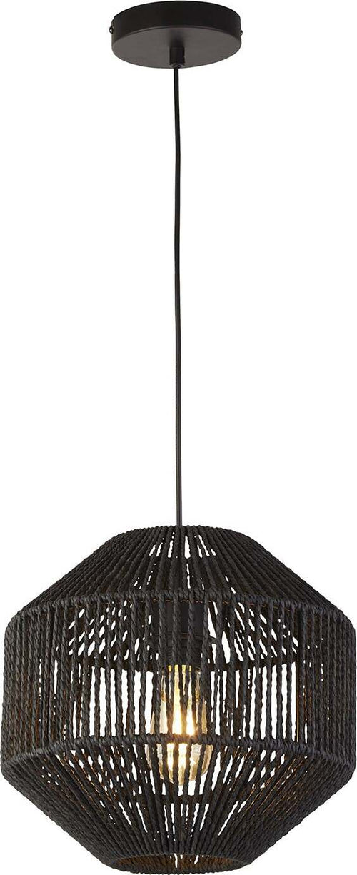 Sospensione-Contemporanea-Vimini-Acciaio-Nero-Tessuto-1-Luce-E27