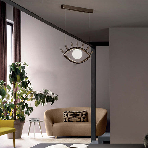 Sospensione-Contemporanea-Visio-Occhio-Metallo-Marrone-Vetro-Led-5,5W