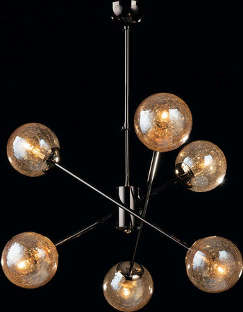 Sospensione-Design-Moderno-Contemporaneo-Cromo-Nero-Con-Vetri-6-Luci-Tresor