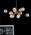 Sospensione-Design-Moderno-Contemporaneo-Oro-Lucido-Con-Vetri-12-Luci-Ikarus
