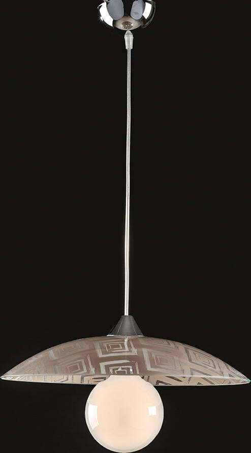 Sospensione-Diam.40-cm-1-Luce-Vetro-Serigrafato-Bianco-e-Tortora-Serie-Trama