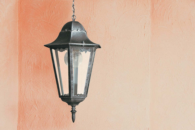 Sospensione Firenze Nera/Argento 1Xe27 Ip44 21Cm Illuminazione/Illuminazione per interni/Lampadari lampade a sospensione e plafoniere/Lampade a sospensione Led Mall Home - Napoli, Commerciovirtuoso.it