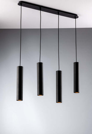 Sospensione Fluke Nera 4Xgu10 68X7X200Cm Illuminazione/Illuminazione per interni/Lampadari lampade a sospensione e plafoniere/Lampade a sospensione Led Mall Home - Napoli, Commerciovirtuoso.it