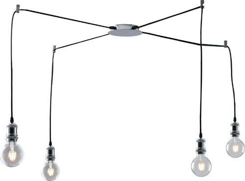 Sospensione Groove Cromo 4Xe27 250Cm Illuminazione/Illuminazione per interni/Lampadari lampade a sospensione e plafoniere/Lampade a sospensione Led Mall Home - Napoli, Commerciovirtuoso.it