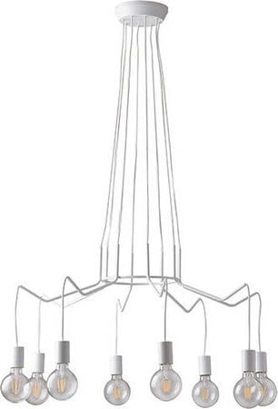 Sospensione Habitat Bianca 8Xe27 85X40Cm Illuminazione/Illuminazione per interni/Lampadari lampade a sospensione e plafoniere/Lampade a sospensione Led Mall Home - Napoli, Commerciovirtuoso.it