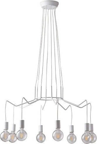 Sospensione Habitat Bianca 8Xe27 85X40Cm Illuminazione/Illuminazione per interni/Lampadari lampade a sospensione e plafoniere/Lampade a sospensione Led Mall Home - Napoli, Commerciovirtuoso.it