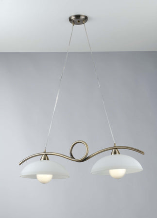 Sospensione Halley Brunito 2Xe27 76X30X24Cm Illuminazione/Illuminazione per interni/Lampadari lampade a sospensione e plafoniere/Lampade a sospensione Led Mall Home - Napoli, Commerciovirtuoso.it