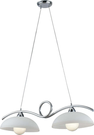 Sospensione Halley Cromo 2Xe27 76X30X24Cm Illuminazione/Illuminazione per interni/Lampadari lampade a sospensione e plafoniere/Lampade a sospensione Led Mall Home - Napoli, Commerciovirtuoso.it