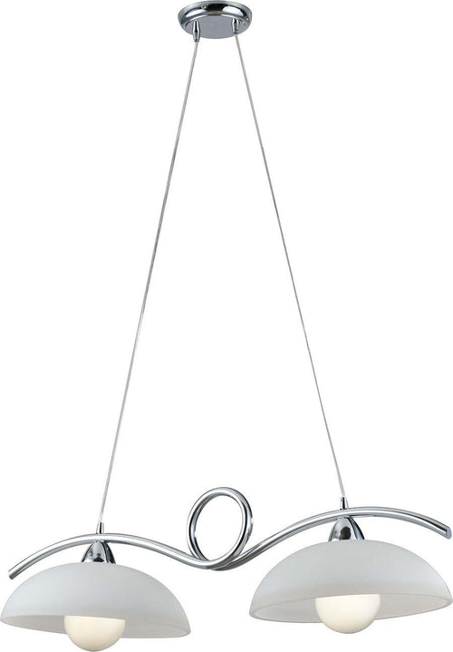 Sospensione Halley Cromo 2Xe27 76X30X24Cm Illuminazione/Illuminazione per interni/Lampadari lampade a sospensione e plafoniere/Lampade a sospensione Led Mall Home - Napoli, Commerciovirtuoso.it