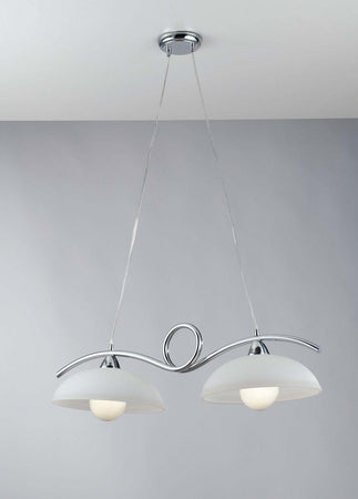 Sospensione Halley Cromo 2Xe27 76X30X24Cm Illuminazione/Illuminazione per interni/Lampadari lampade a sospensione e plafoniere/Lampade a sospensione Led Mall Home - Napoli, Commerciovirtuoso.it