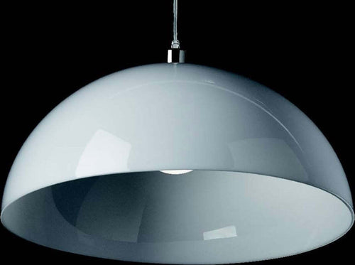 Sospensione-Illuminando-LORIS-SP-50-E27-LED-lampadario-moderno-policarbonato-bianco-lucido-cupola-calata-interno