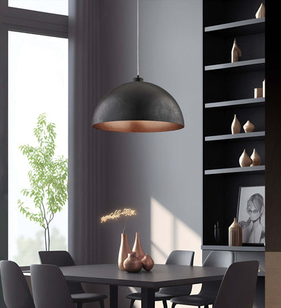 Sospensione-Industrial-1-Luce-Marcus-In-Ferro-Laccato-Nero-E-Rame-Diam-50